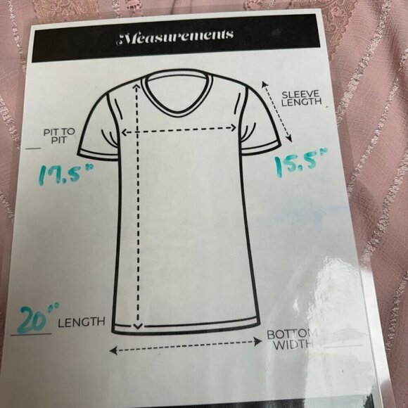 Blue Rain Pink V-Faux Wrap Blouse with Lace Detail in Front. Size Small - Picture 7 of 7